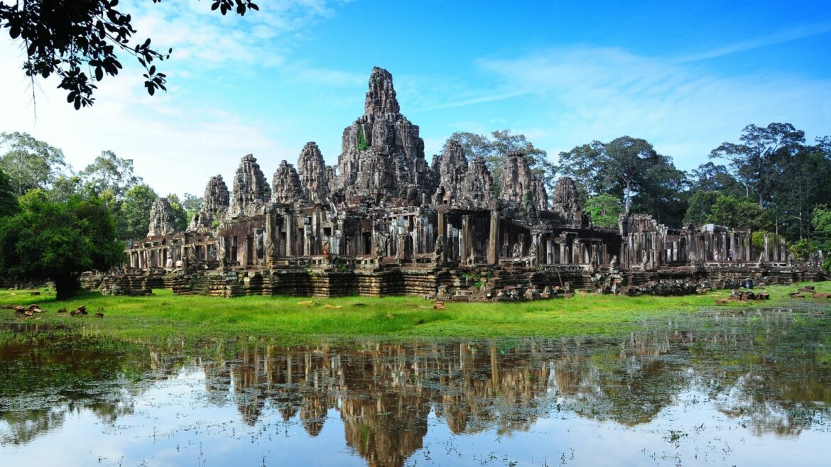 Bayon_Temple_in_Angkor_Thom is included in Cambodia tours offered by Asia Vacation Group.