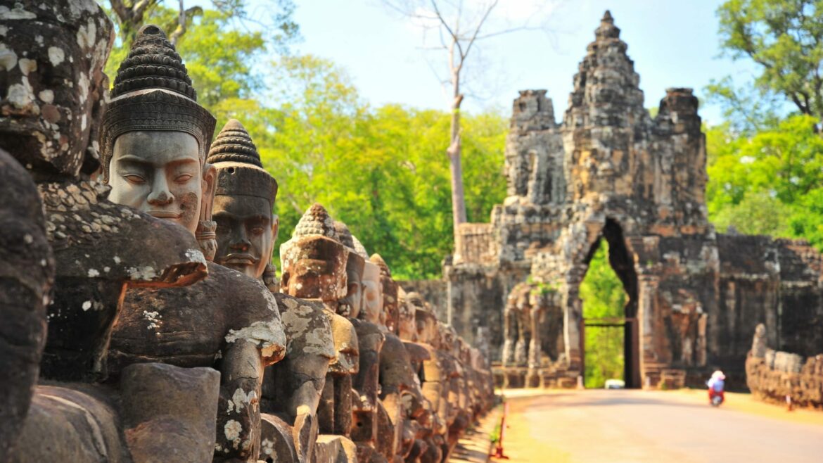 South Gate, Angkor Thom, Siem Reap, Cambodia is included in Cambodia tours offered by Asia Vacation Group.