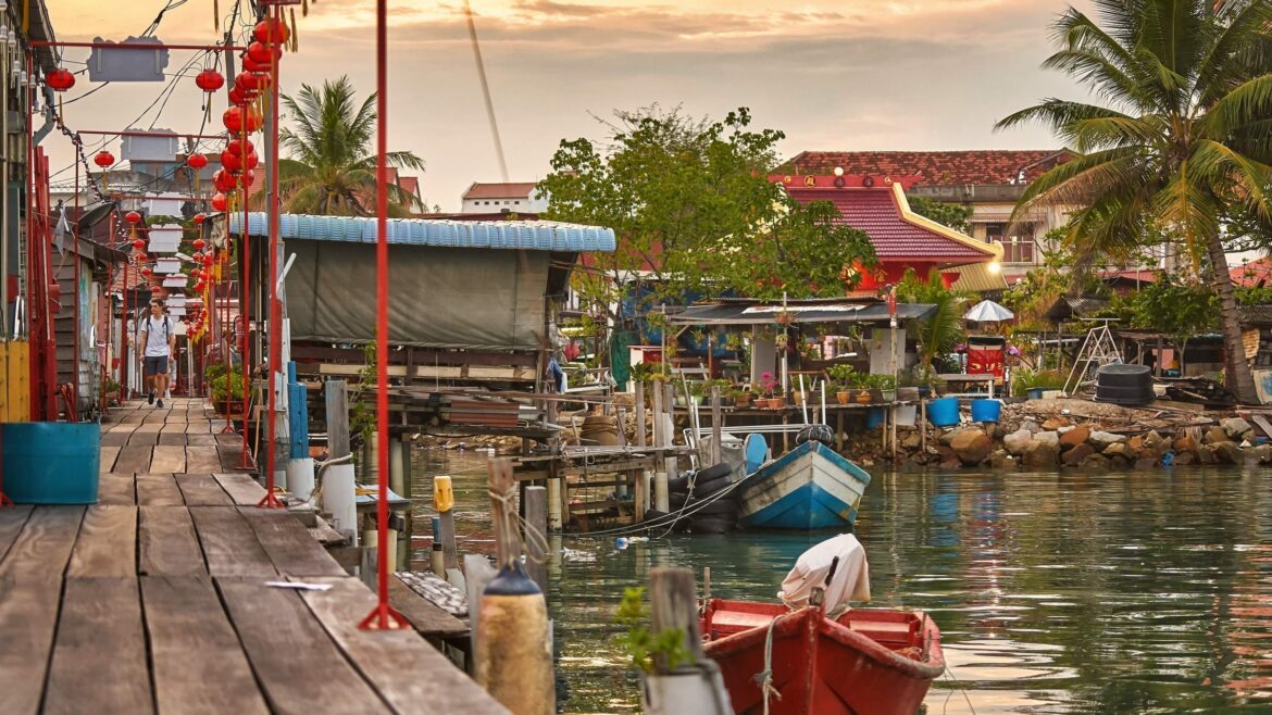 Floating Village Of Clan Jetties in Georgetown, Penang, Malaysia, included in tours offered by Asia Vacation Group