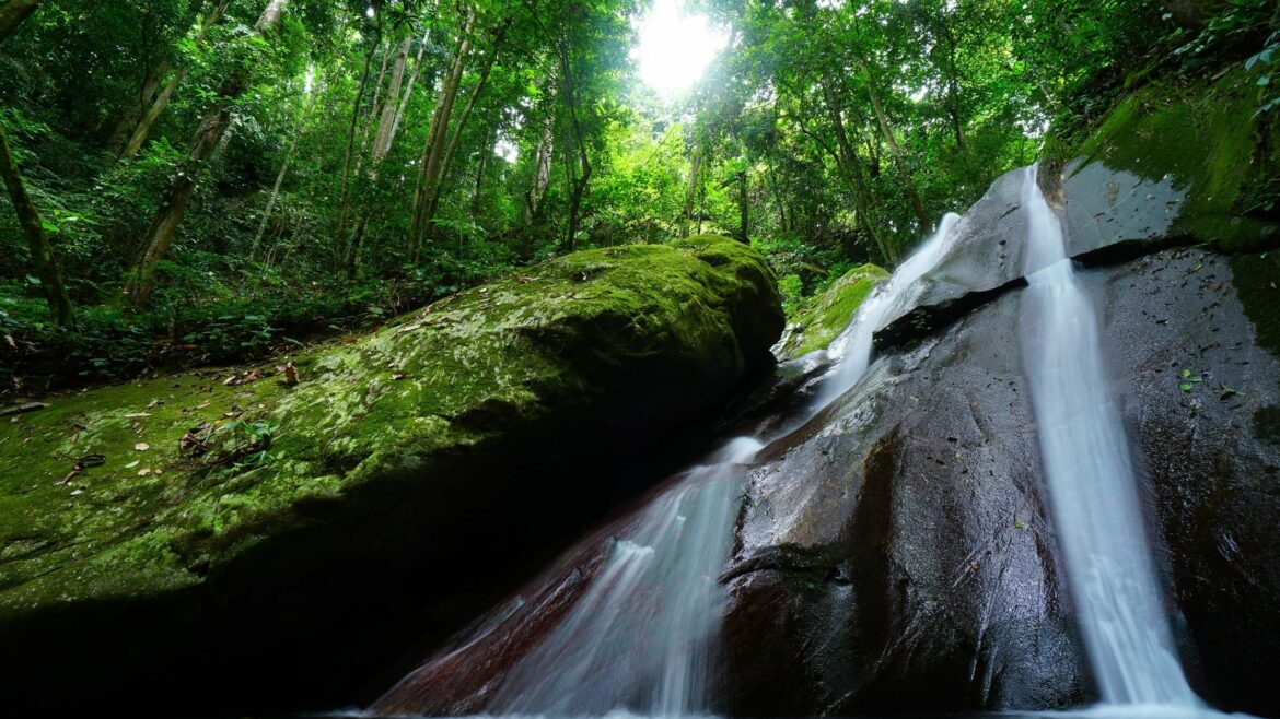 waterfall in Poring hot spring, Malaysia, included in tours offered by Asia Vacation Group