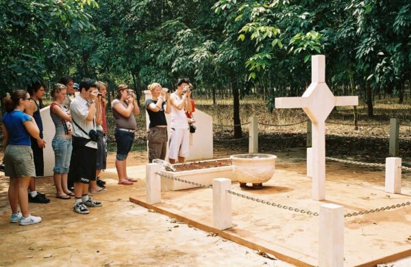 Students visiting Long Tan Cross at Long Tan, Vietnam