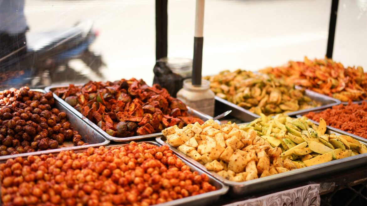 A food stall with sri lankan achcharu or sri lankan pickles