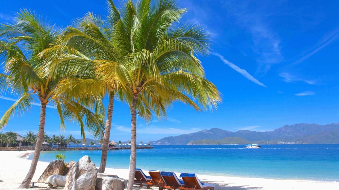 Beach at Tre island in Nha Trang, Vietnam, included in tours offered by Asia Vacation Group