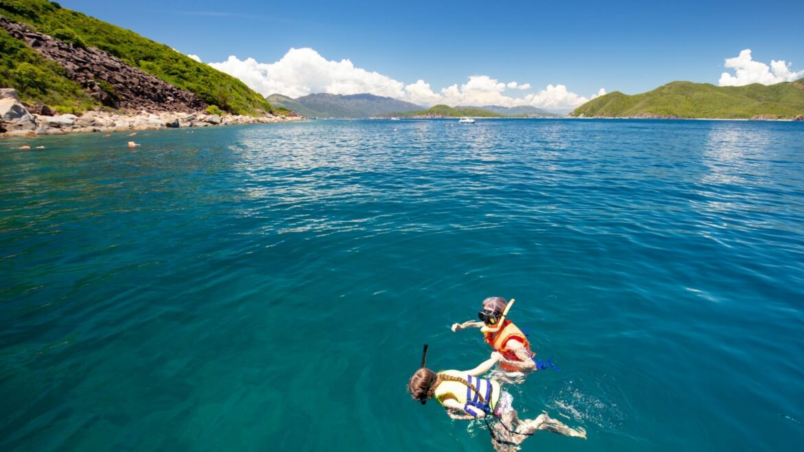 Snorkeling near an island in Nha Trang, Vietnam, included in tours offered by Asia Vacation Group