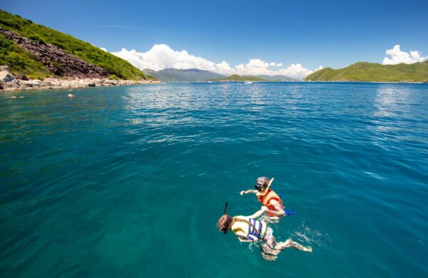 Snorkeling near an island in Nha Trang, Vietnam, included in tours offered by Asia Vacation Group