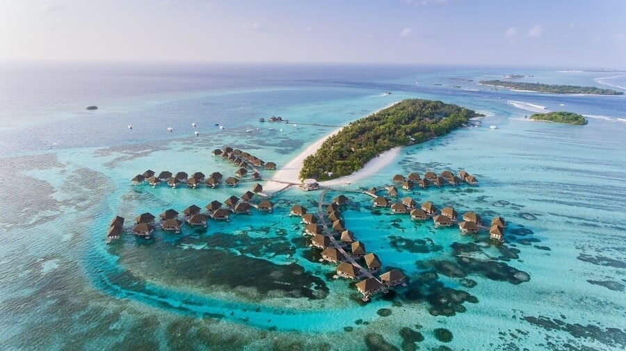 A Breathtaking Aerial View of Islands in the Maldives
