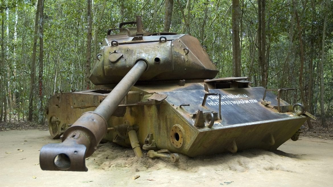 Cu Chi tank, Sai Gon, Vietnam, included in tours offered by Asia Vacation Group