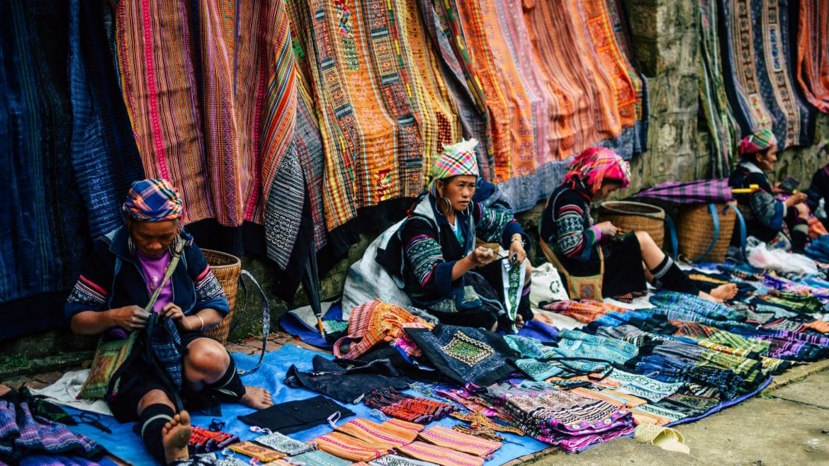 Sapa hill tribe market, Vietnam, included in tours offered by Asia Vacation Group