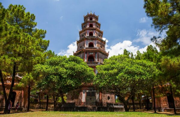 Hue Thien mu pagoda, Vietnam, included in tours offered by Asia Vacation Group